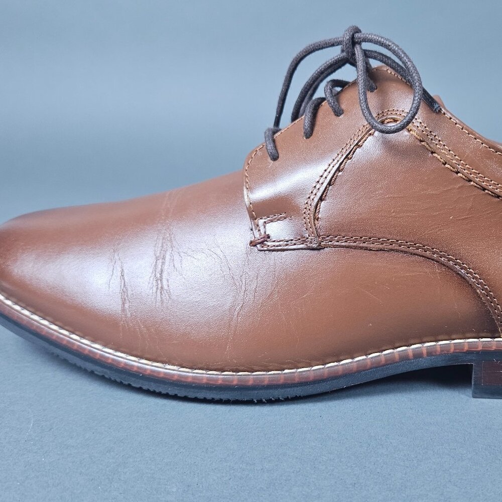 Nunn Bush Gel Flex Plain Toe Oxford in Cognac